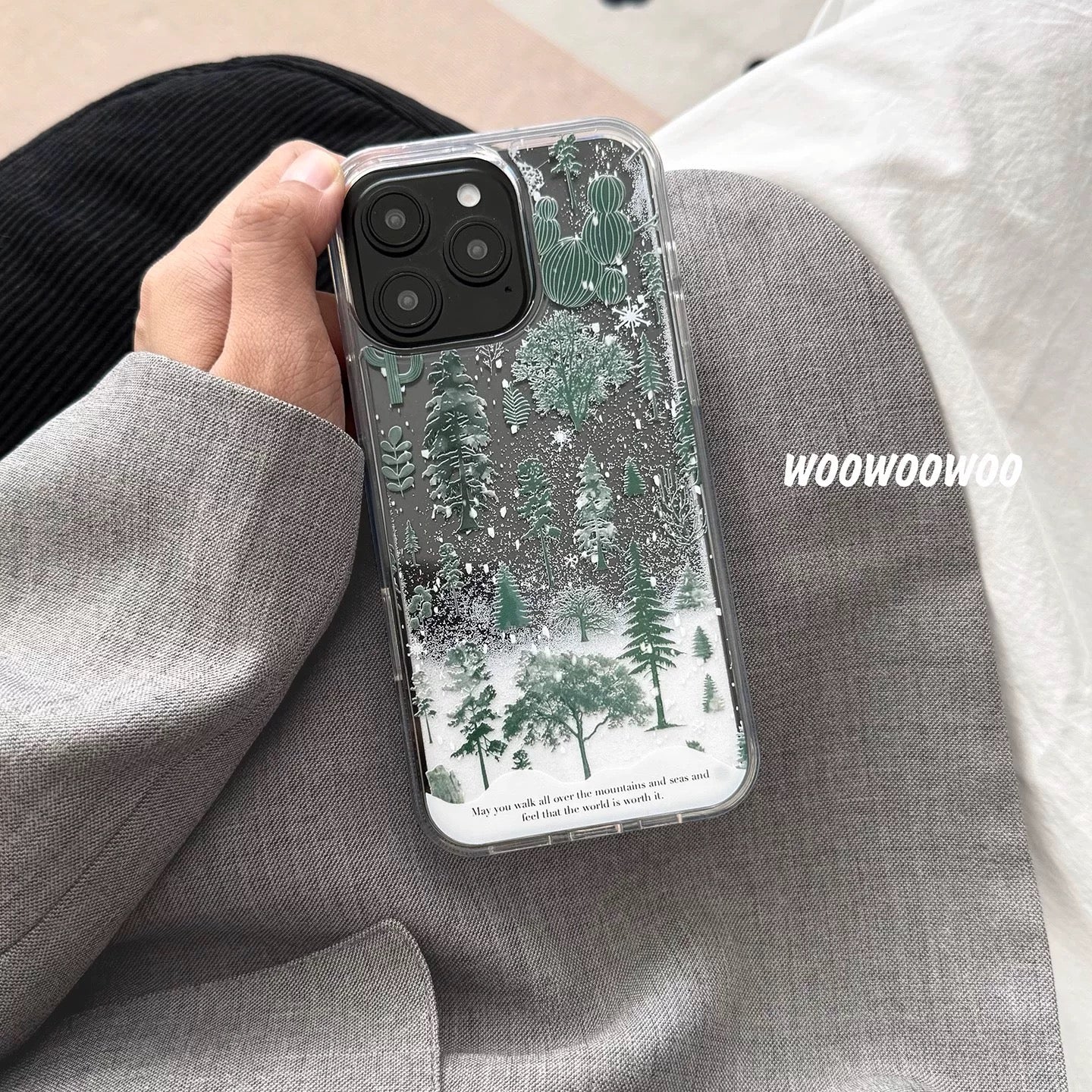 iPhoneケース おしゃれ 木 冬の雪 スマホケース