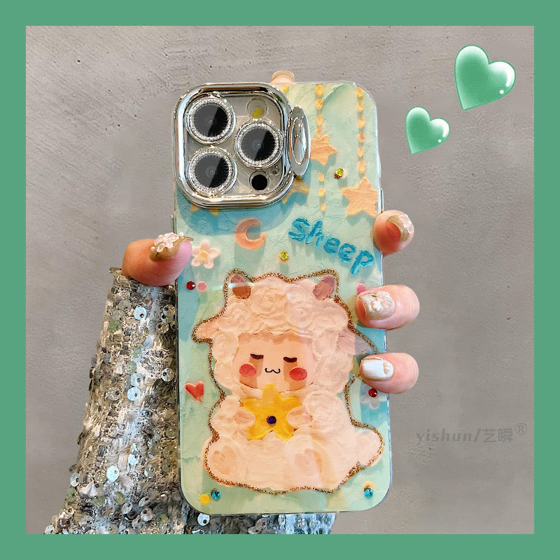 iPhoneケース かわいい アニマル スタンド付き スマホケース