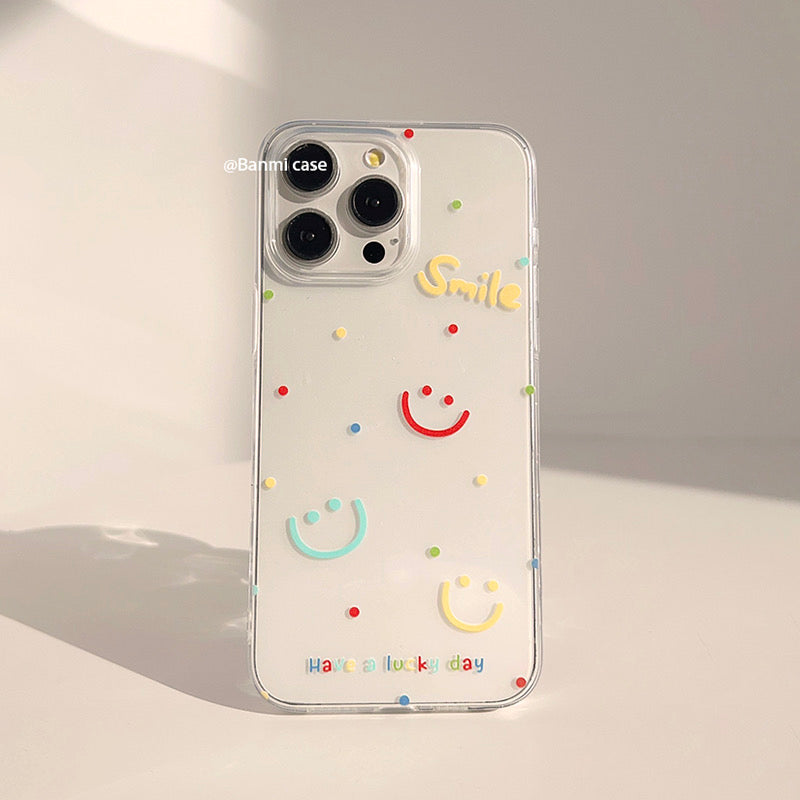 iPhoneケース カラフル にっこり シンプル スマホケース