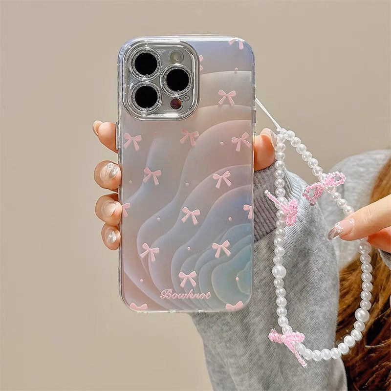 iPhoneケース おしゃれ ピンク リボン スマホケース