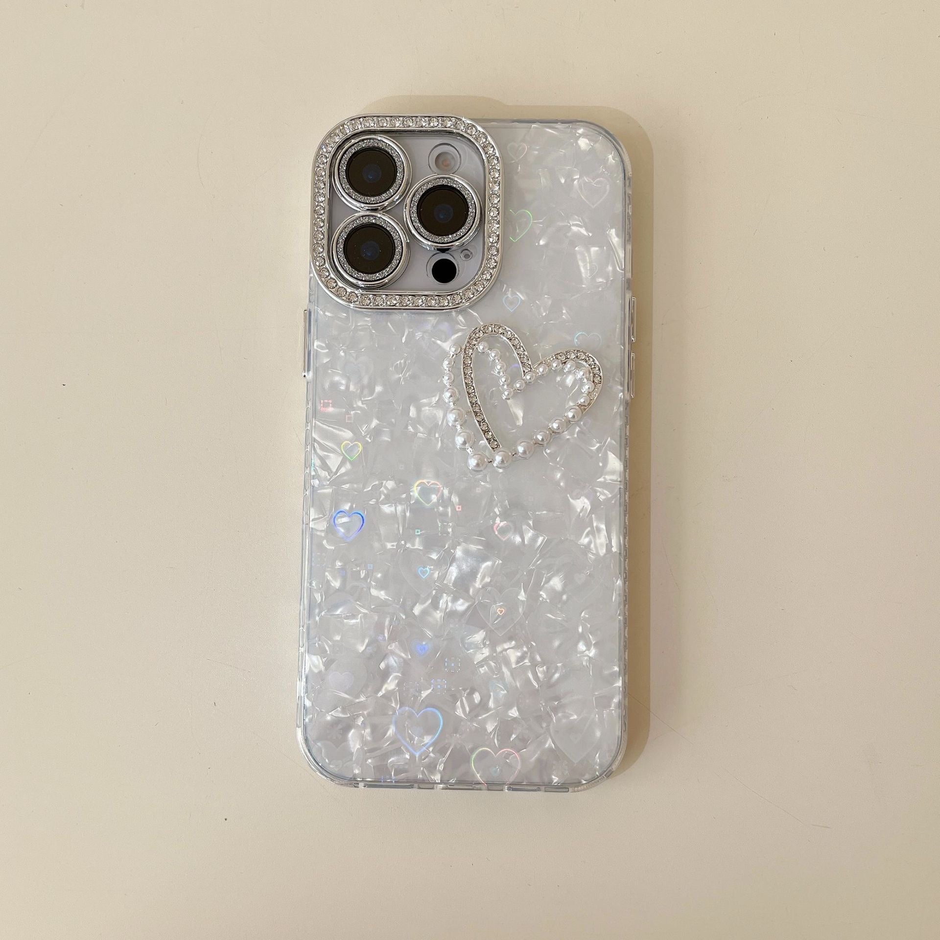 iPhoneケース おしゃれ ハート キラキラ カメラ保護付き スマホケース