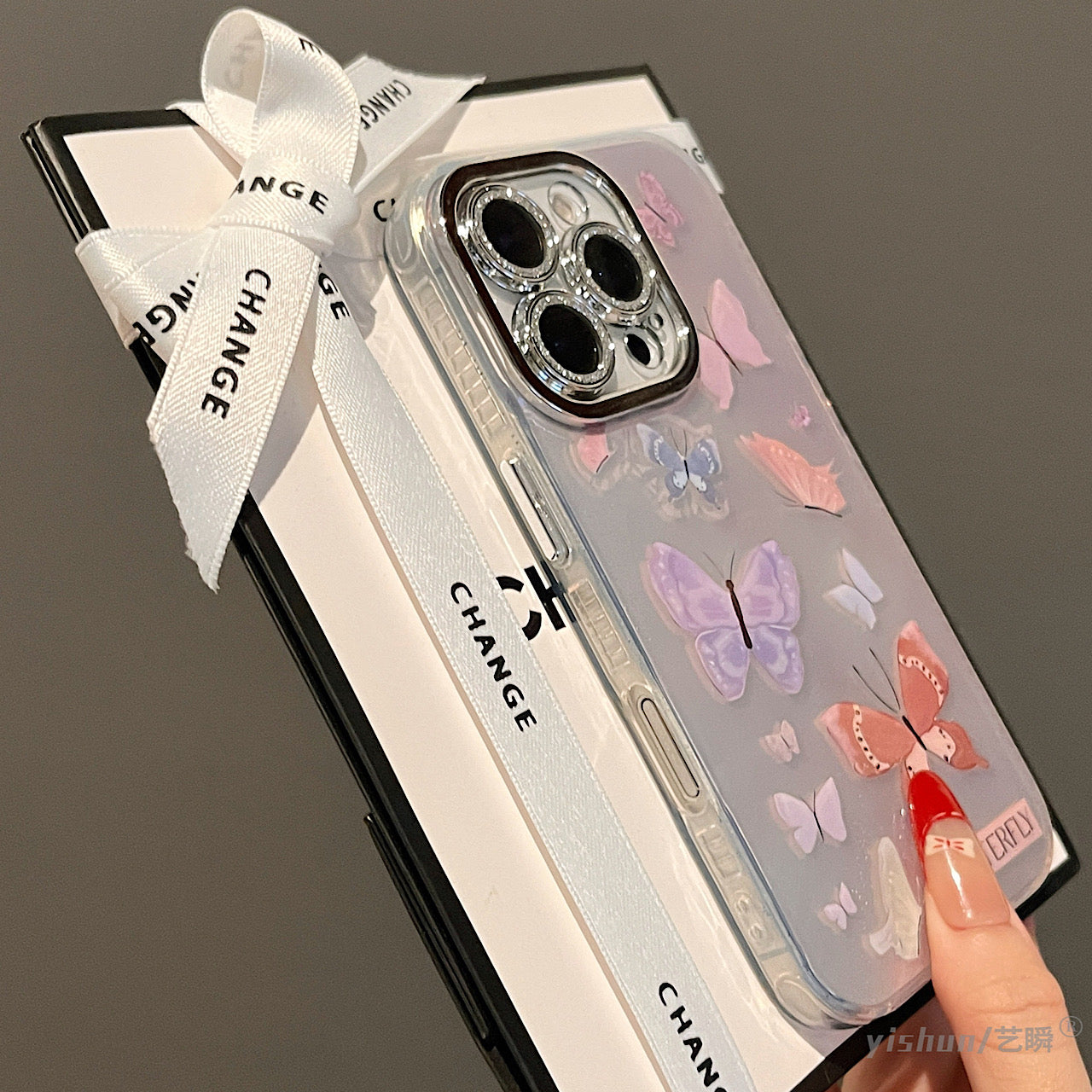 iPhoneケース おしゃれ カラフル 蝶々 スマホケース
