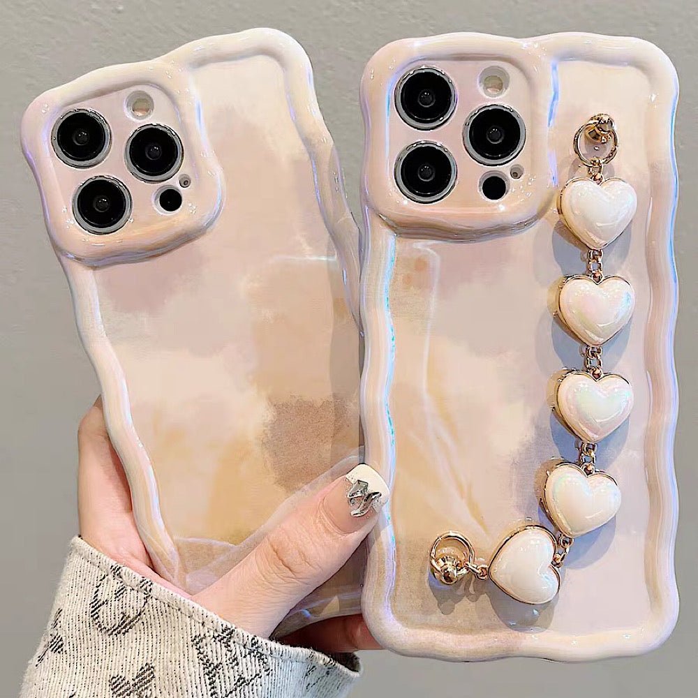 iPhoneケース ハート おしゃれ 単色 スマホケース