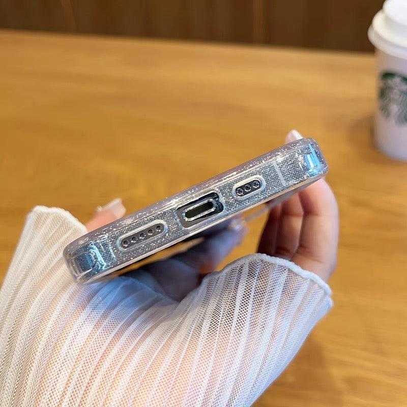 iPhoneケース キラキラ カメラ保護付き シンプル 透明 クリア スマホケース