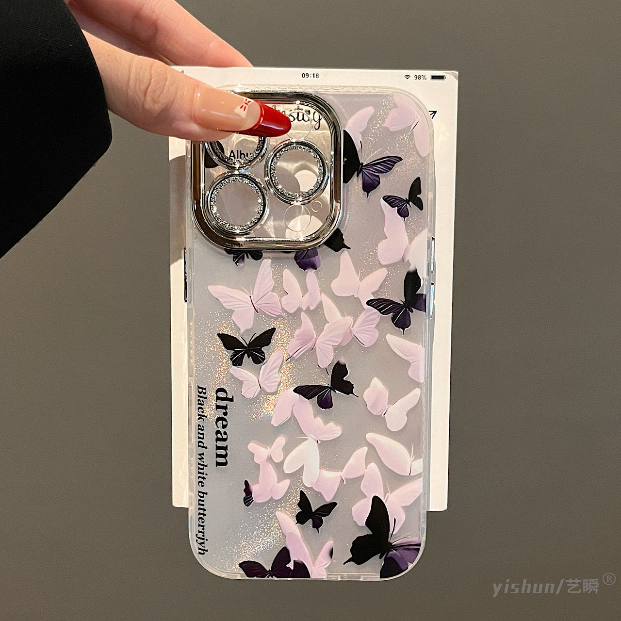 iPhoneケース おしゃれ ピンク 蝶々 スマホケース
