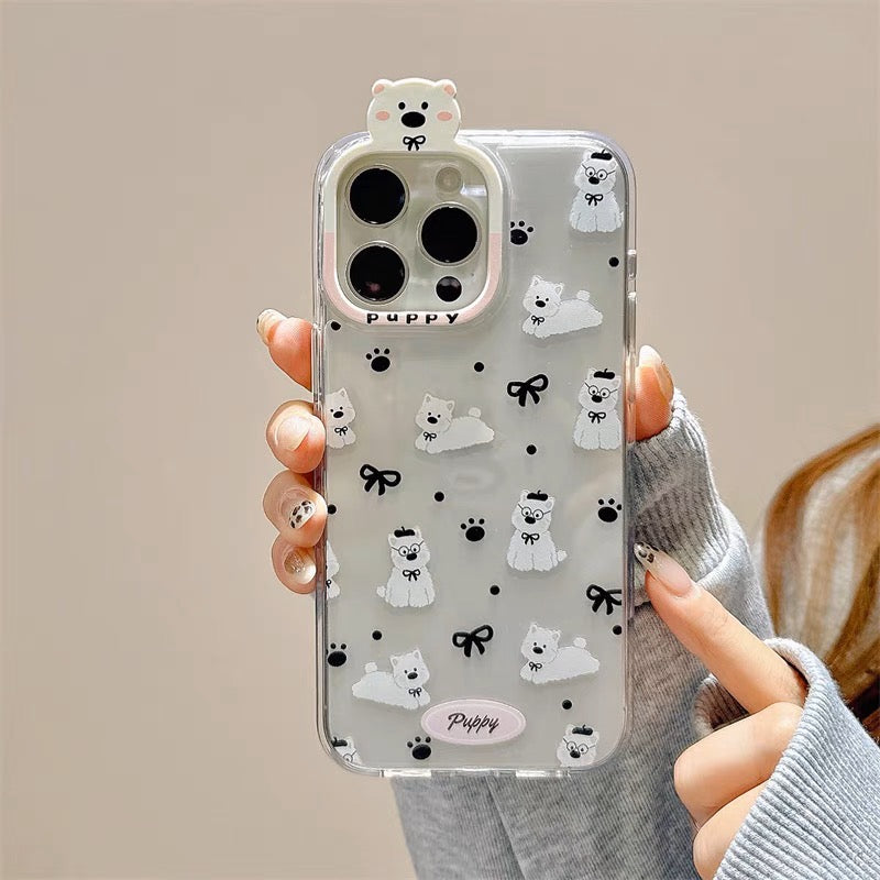 iPhoneケース かわいい 犬 猫 透明 クリア スマホケース