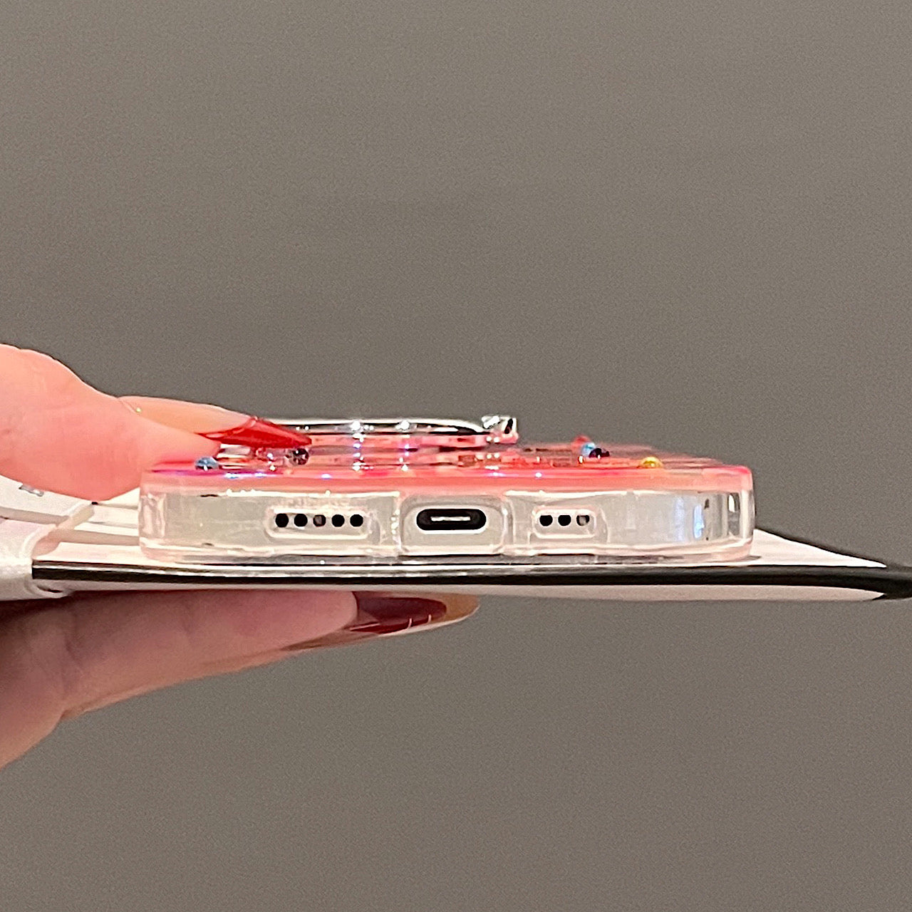 iPhoneケース おしゃれ 絵の具風 カラフル フラワー スタンド付き スマホケース