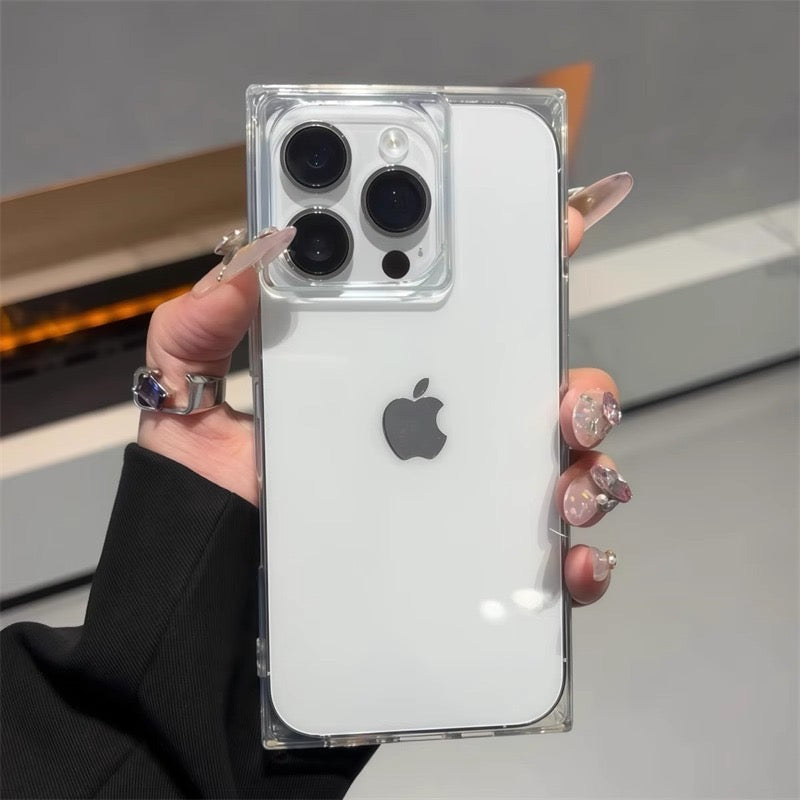 iPhoneケース シンプル 角型 透明 クリア スマホケース