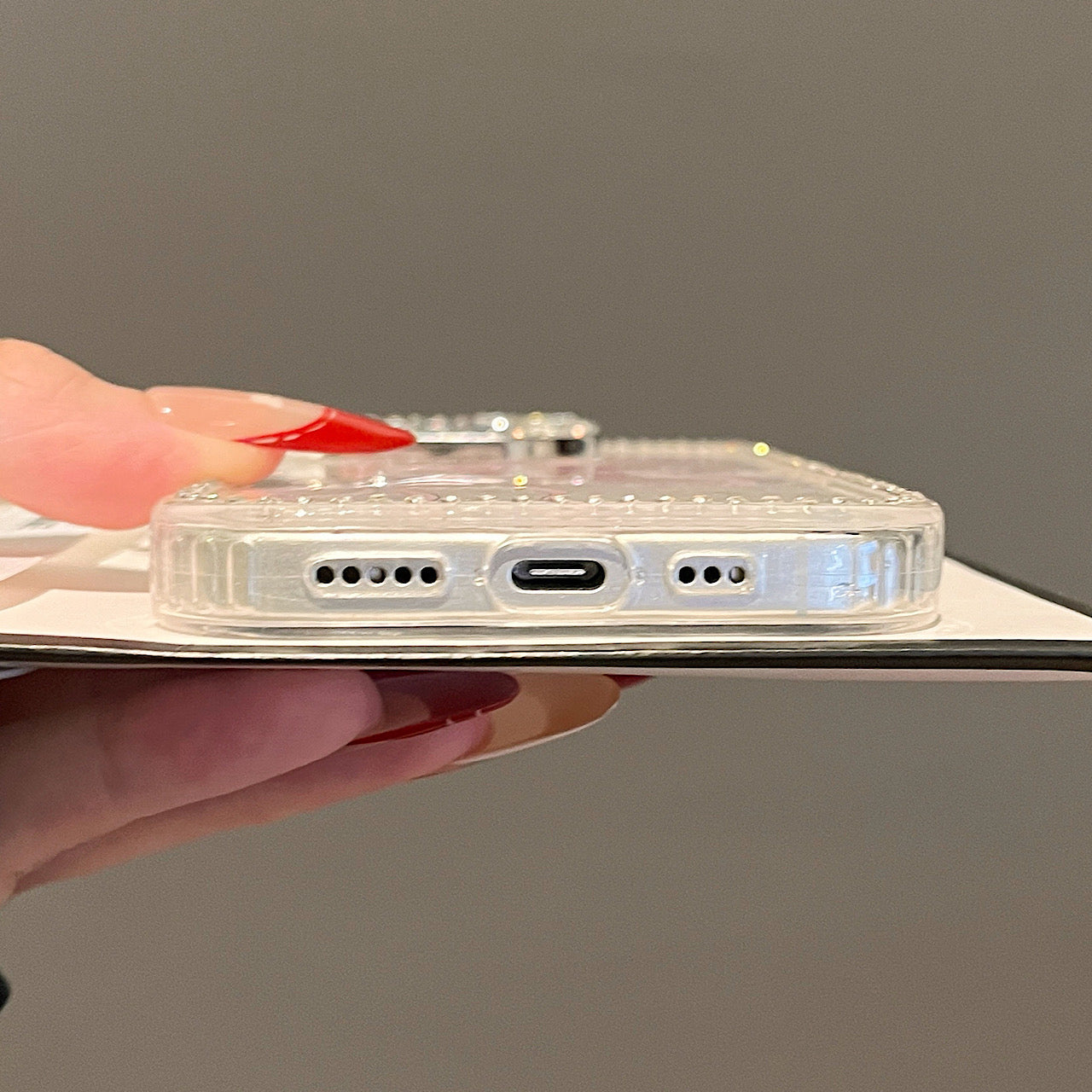 iPhoneケース かわいい うさぎ リボン 透明 クリア スマホケース