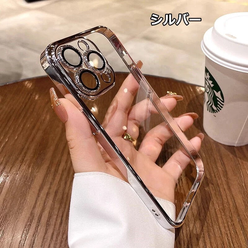 iPhoneケース　チタニウム 黄ばまないカメラ保護 軽量　透明　クリア　スマホケース