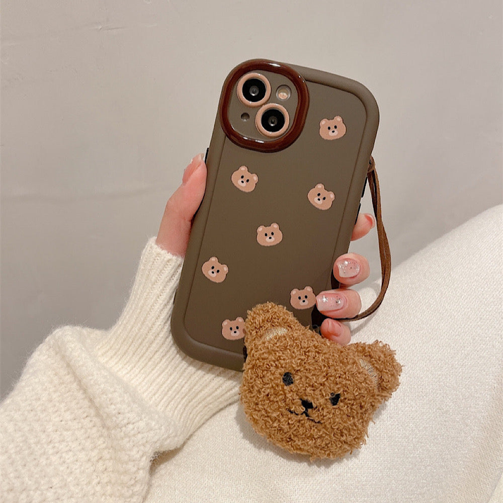 新品未開封iPhoneケース ブラウン 茶色 iPhoneケース かわいい くま ブラウン スマホケース