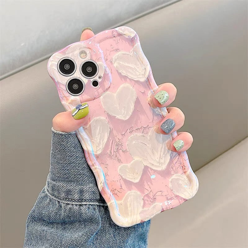 iPhoneケース カラフル ハート かわいい スマホケース