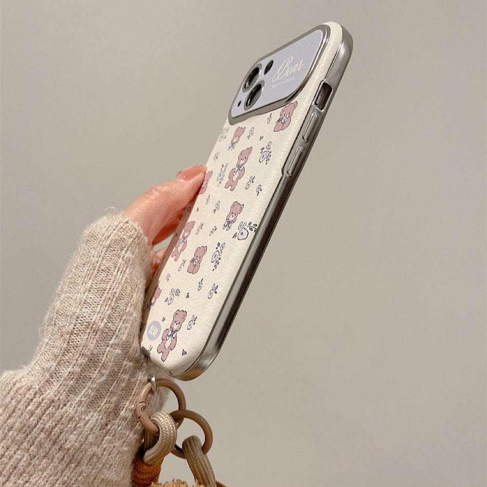 iPhoneケース カメラ保護付き かわいい くま スマホケース