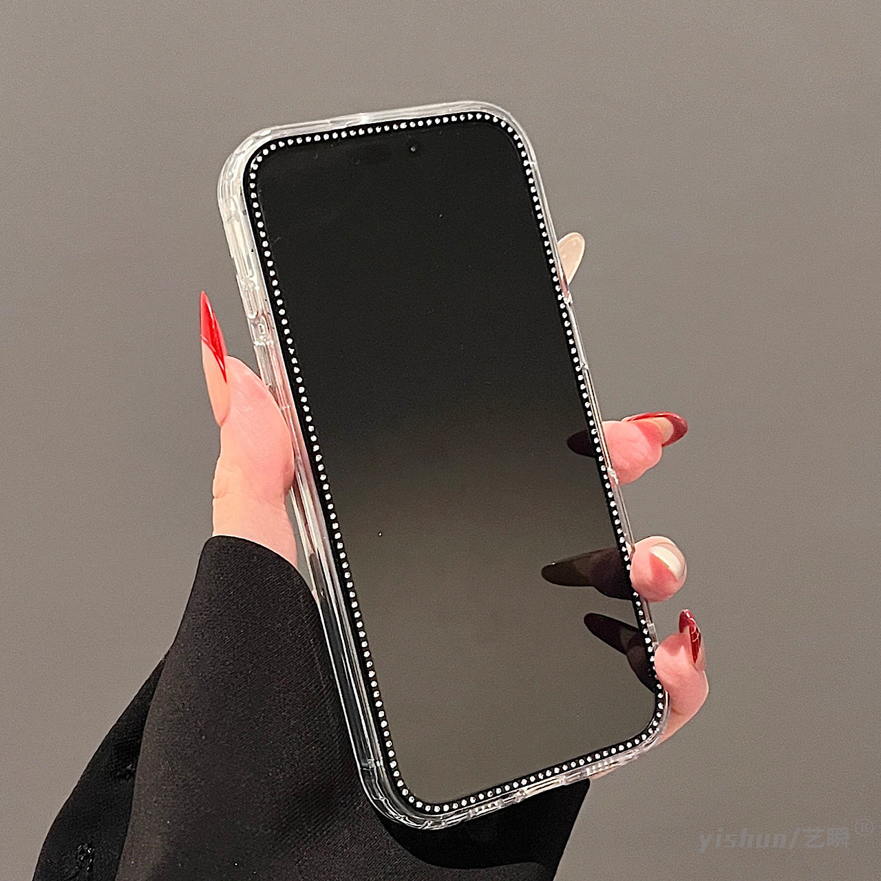 iPhoneケース おしゃれ ブルー 蝶々 ミラー付き スマホケース
