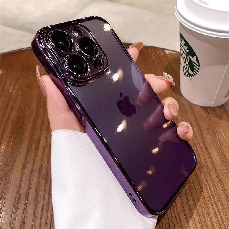 iPhoneケース　チタニウム 黄ばまないカメラ保護 軽量　透明　クリア　スマホケース