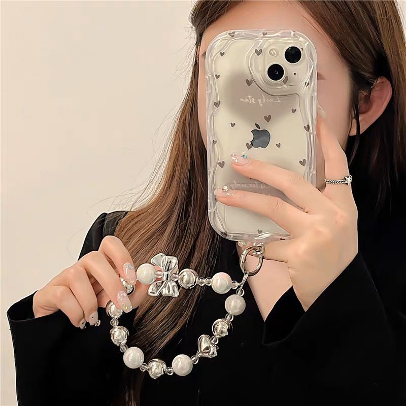iPhoneケース おしゃれ ハート 韓国 透明 クリア スマホケース